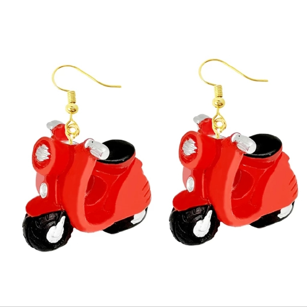 Red Scooter Earrings for Kids